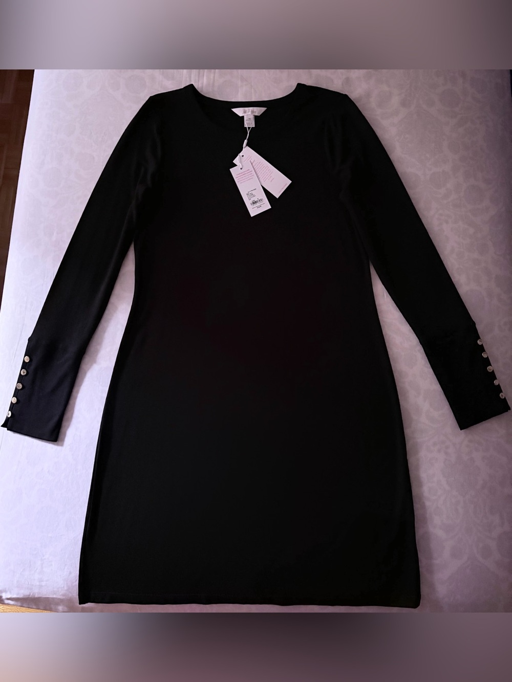 Lilly Pulitzer Black Long-Sleeve Mini Shift SPF 50